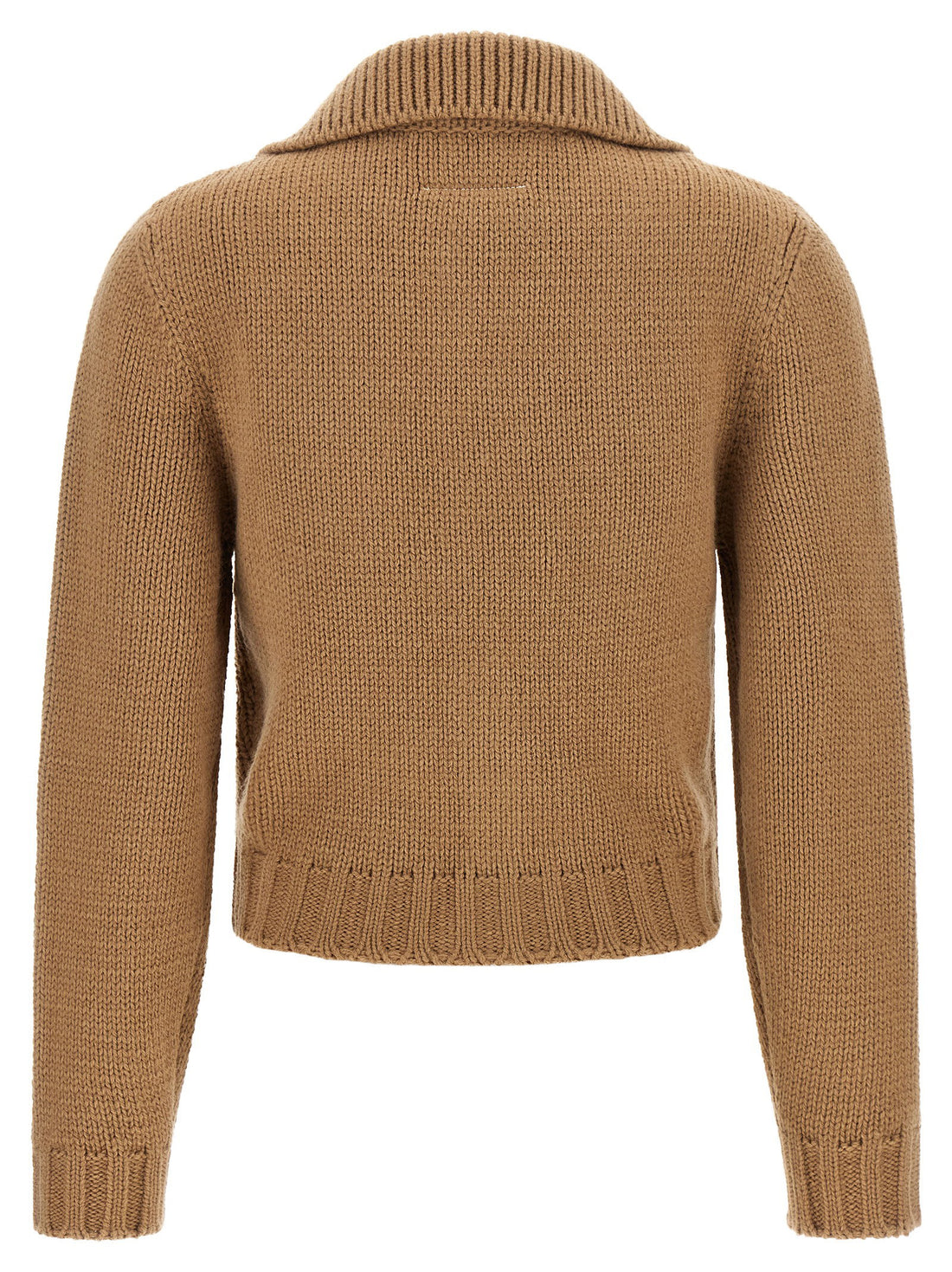 Mm6 Maison Margiela White Stitch Line Cardigan Beige