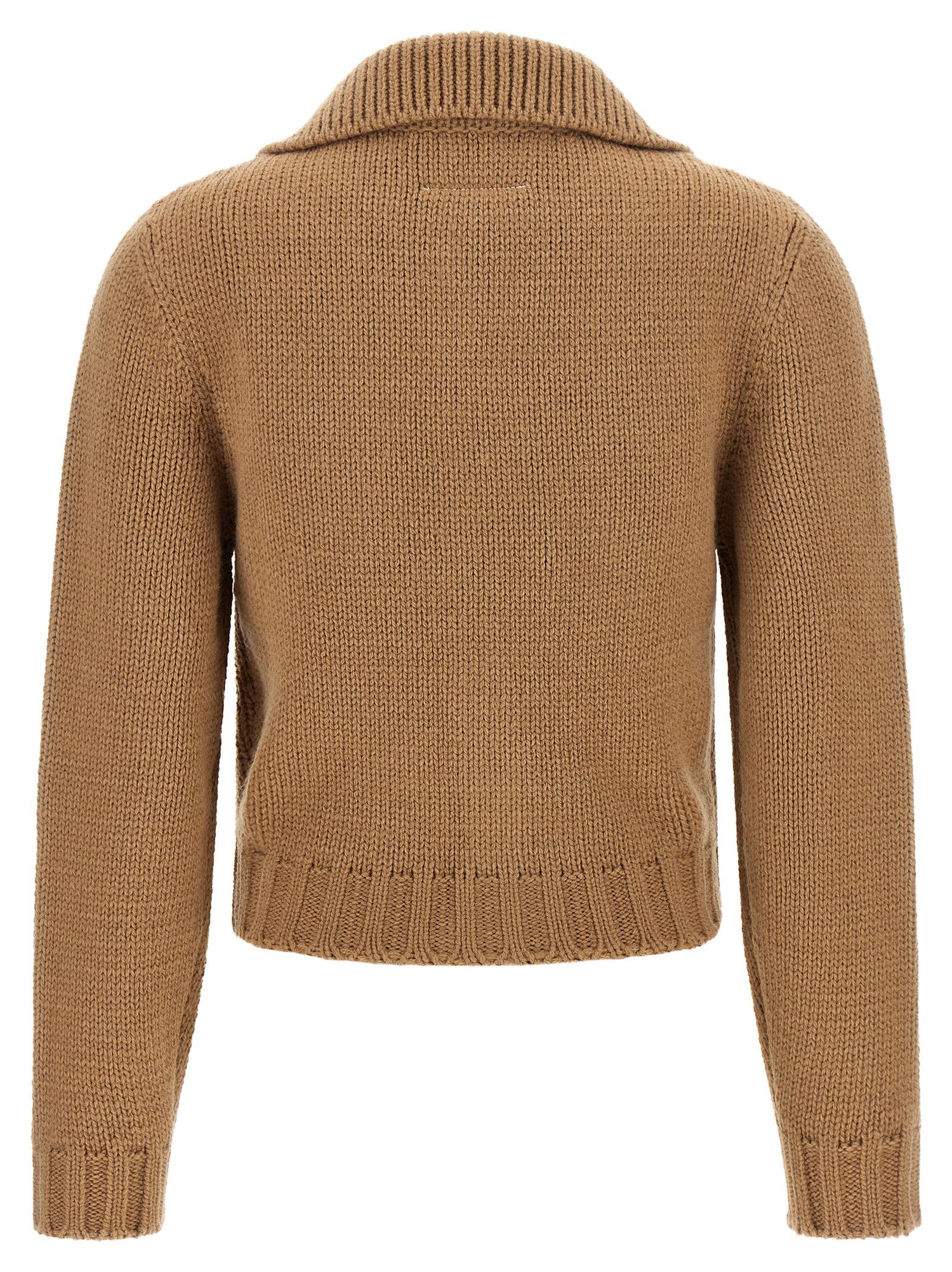 Mm6 Maison Margiela White Stitch Line Cardigan Beige