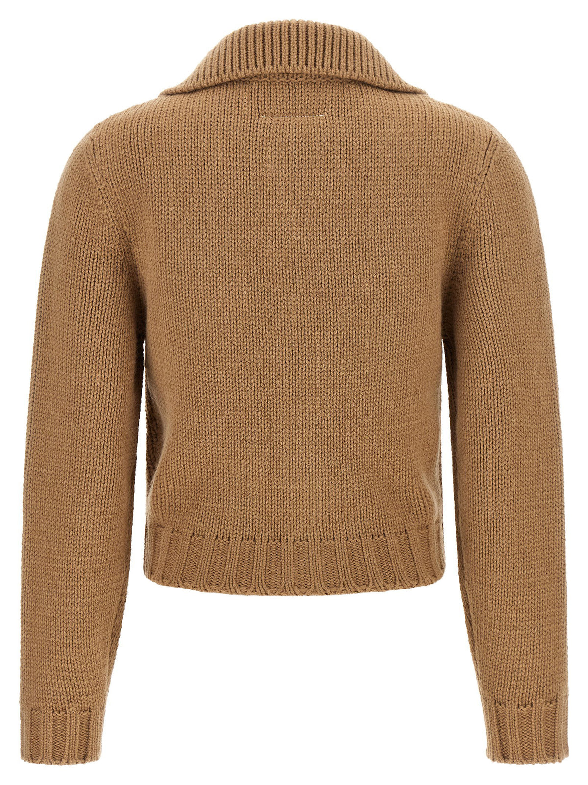 Mm6 Maison Margiela White Stitch Line Cardigan Beige