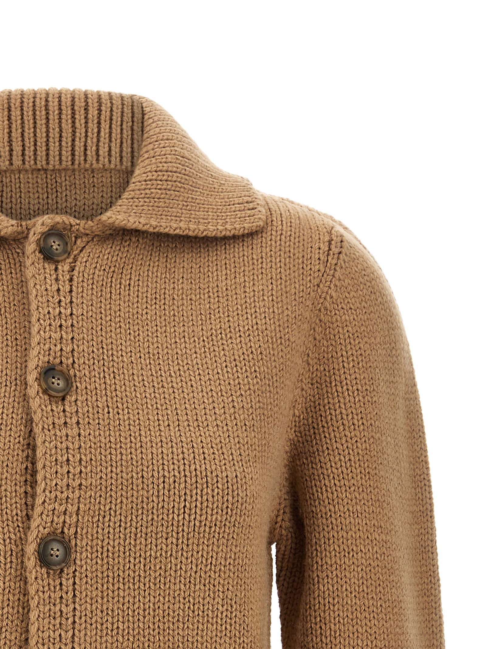 Mm6 Maison Margiela White Stitch Line Cardigan Beige