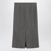 MM6 Maison Margiela Patterned Wool Midi Skirt Brown