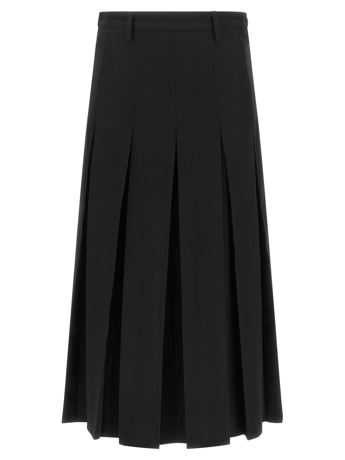 Mm6 Maison Margiela Overlapping Pleated Skirt Black