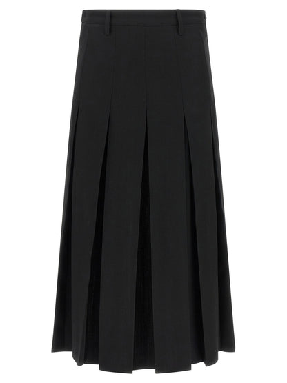 Mm6 Maison Margiela Overlapping Pleated Skirt Black