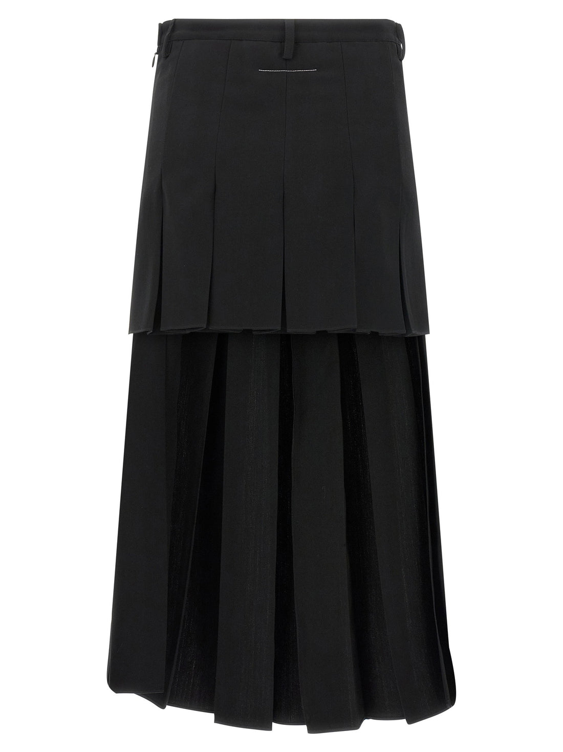 Mm6 Maison Margiela Overlapping Pleated Skirt Black