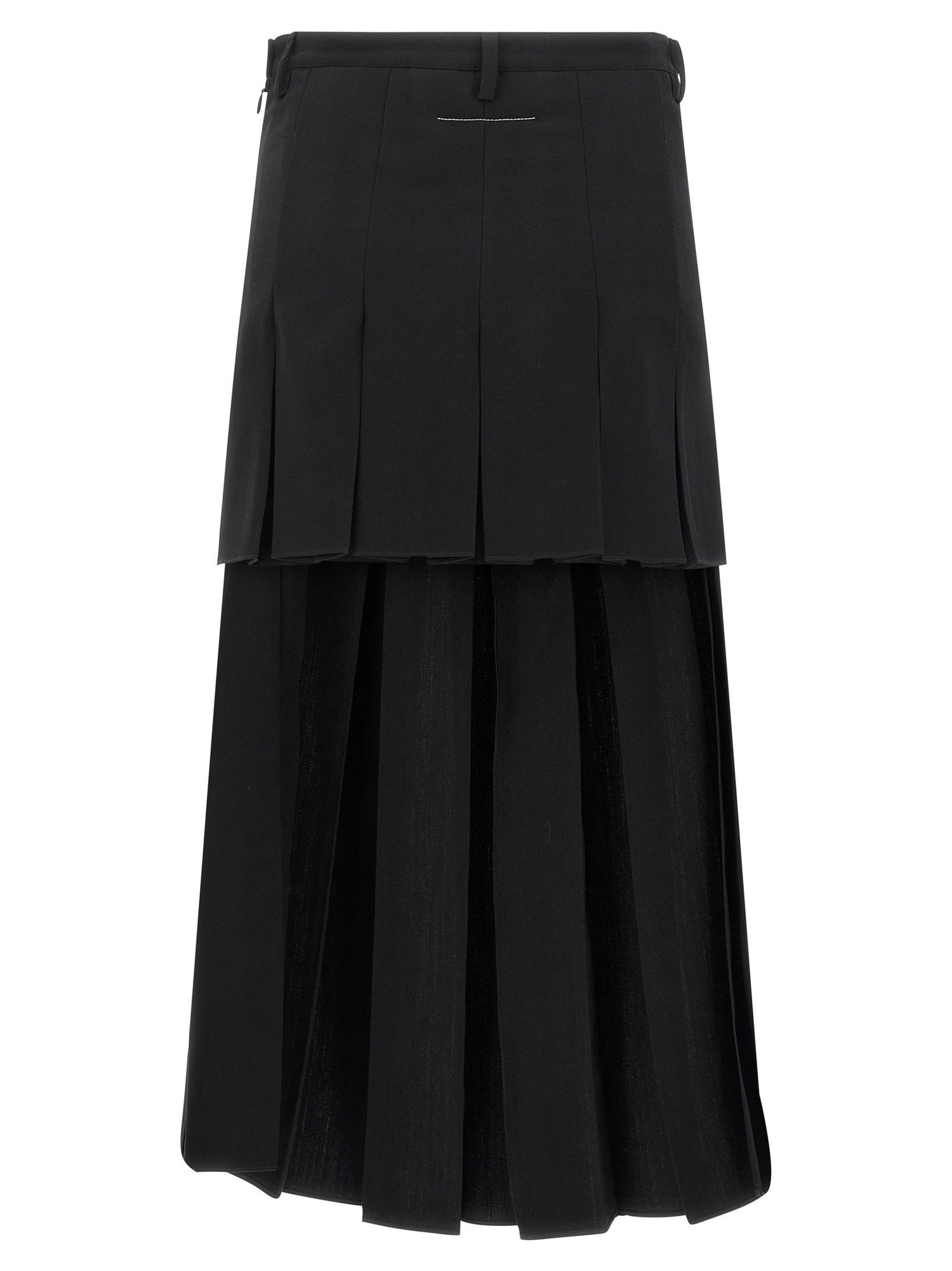 Mm6 Maison Margiela Overlapping Pleated Skirt Black