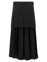 Mm6 Maison Margiela Overlapping Pleated Skirt Black