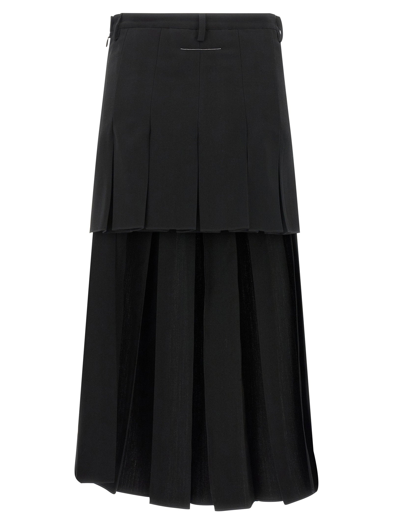 Mm6 Maison Margiela Overlapping Pleated Skirt Black