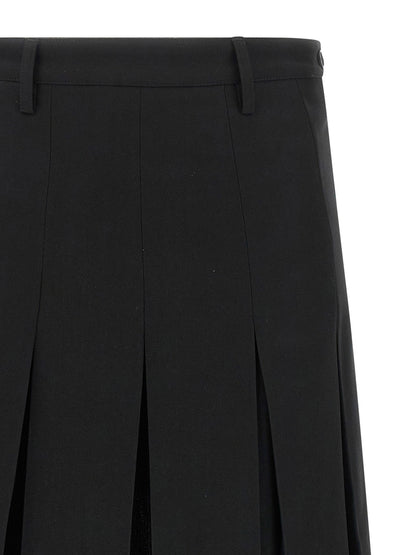 Mm6 Maison Margiela Overlapping Pleated Skirt Black
