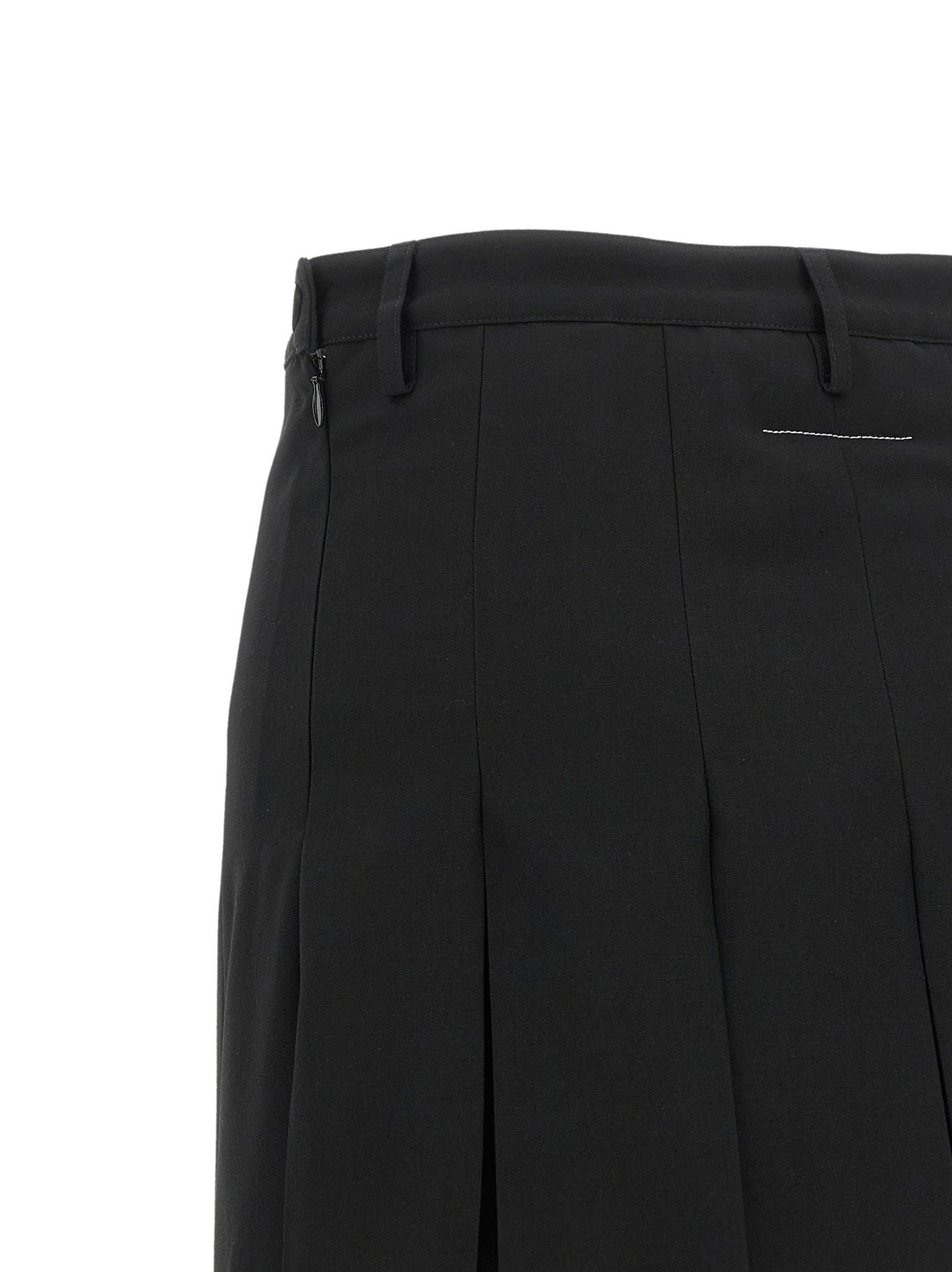 Mm6 Maison Margiela Overlapping Pleated Skirt Black