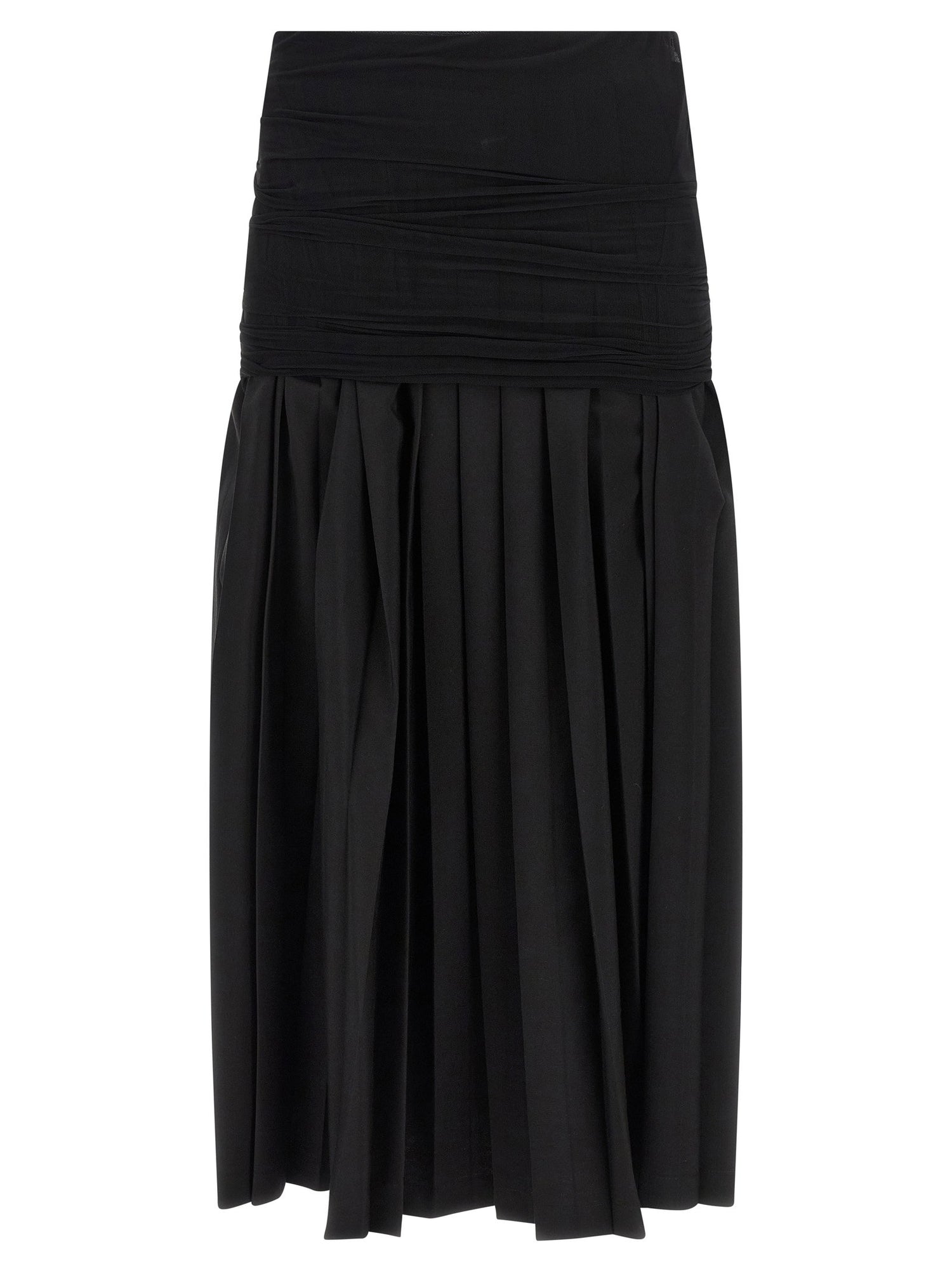 Mm6 Maison Margiela Double Layer Skirt Black