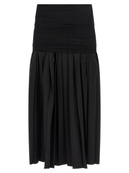 Mm6 Maison Margiela Double Layer Skirt Black