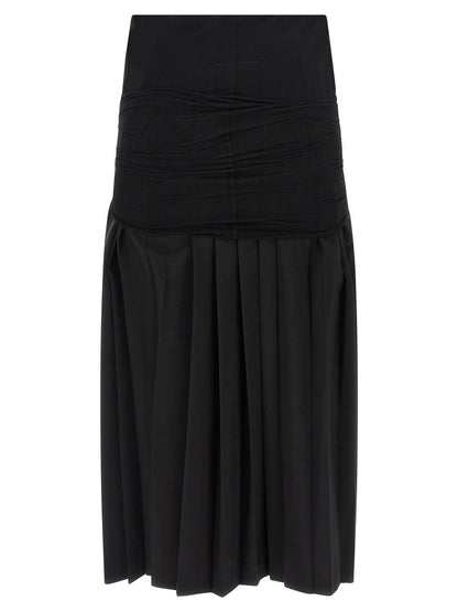 Mm6 Maison Margiela Double Layer Skirt Black