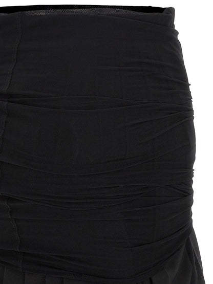 Mm6 Maison Margiela Double Layer Skirt Black