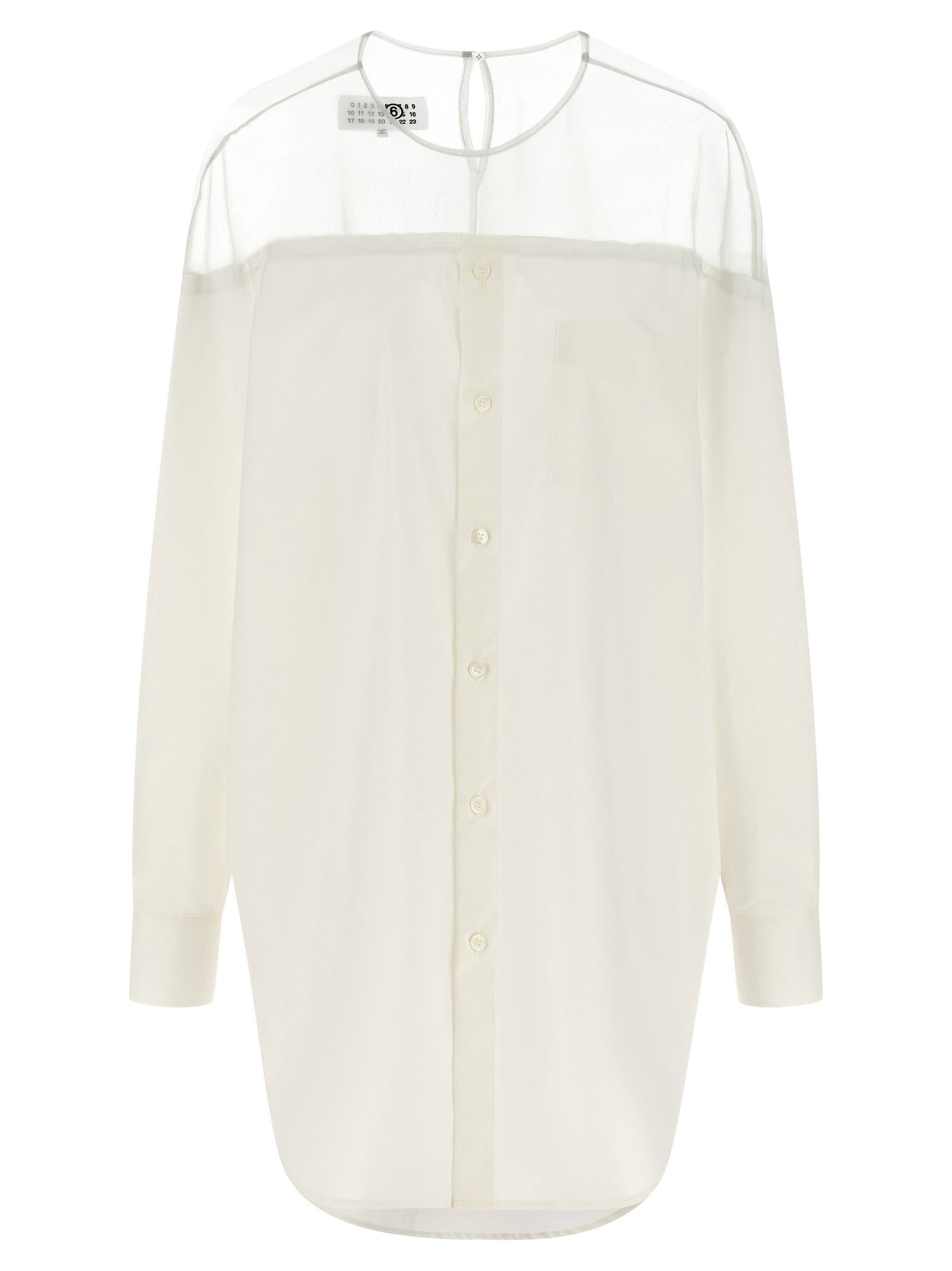 Mm6 Maison Margiela Tulle Insert Shirt White