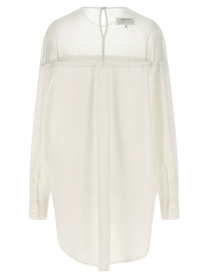 Mm6 Maison Margiela Tulle Insert Shirt White