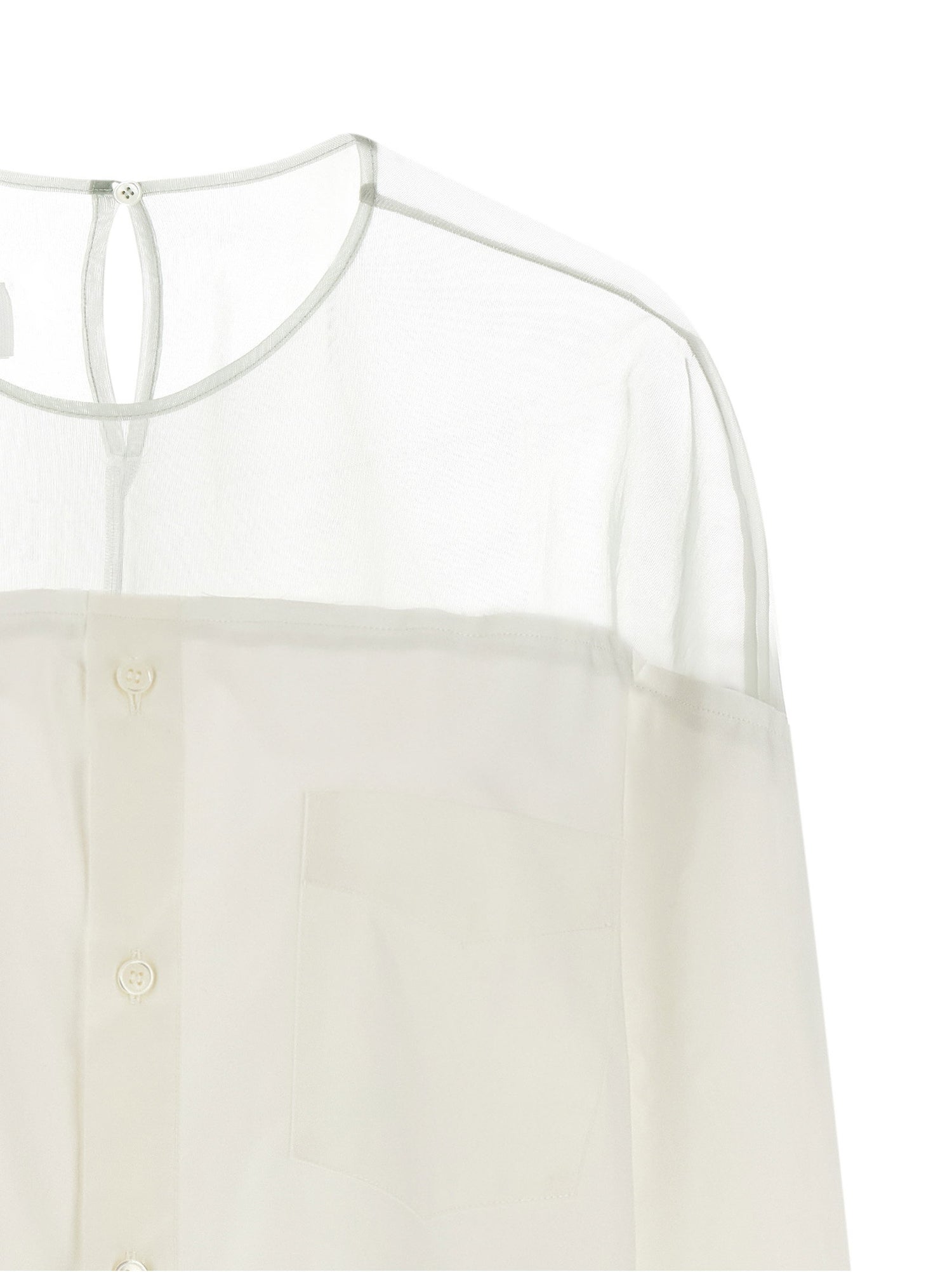 Mm6 Maison Margiela Tulle Insert Shirt White