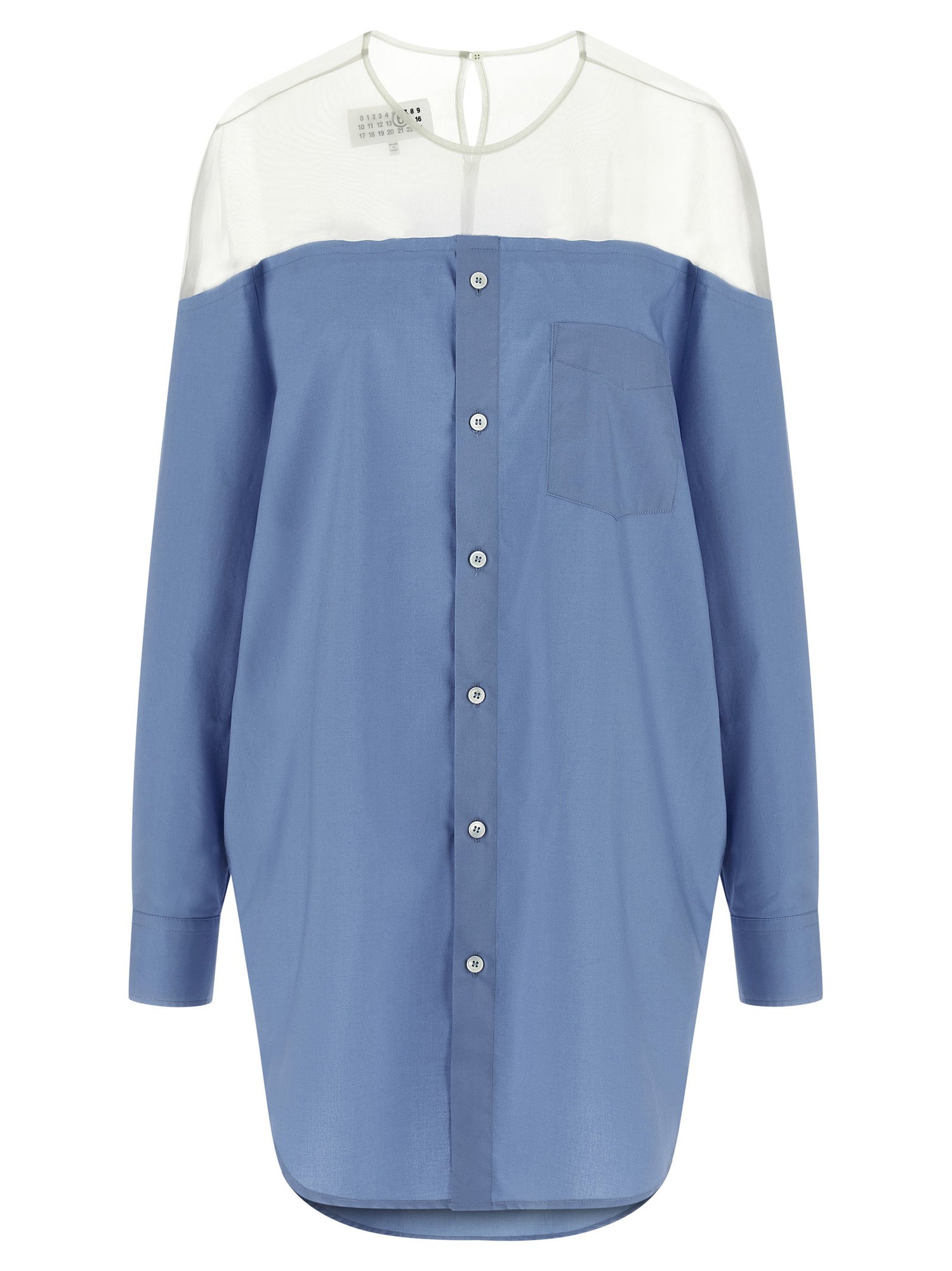 Mm6 Maison Margiela Tulle Insert Shirt Light blue