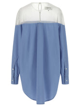 Mm6 Maison Margiela Tulle Insert Shirt Light blue