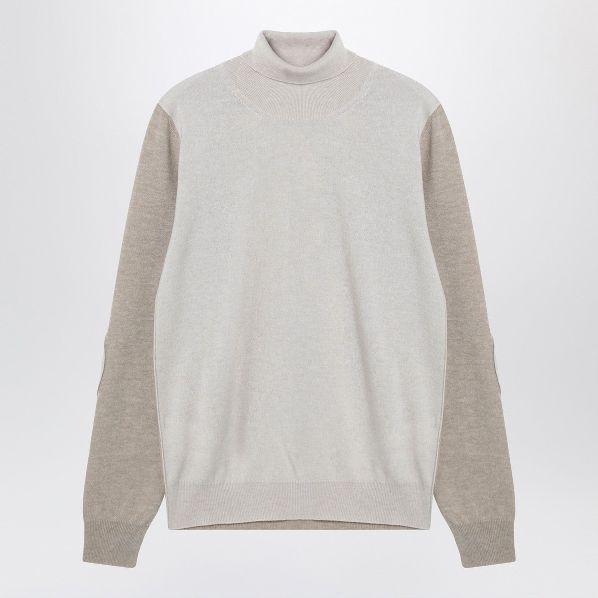 Maison Margiela Two-Tone Wool Turtleneck Sweater Blue