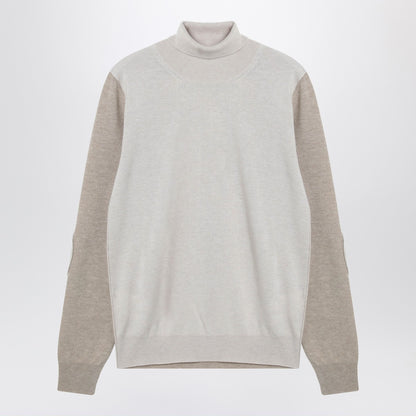 Maison Margiela Two-Tone Wool Turtleneck Sweater Blue