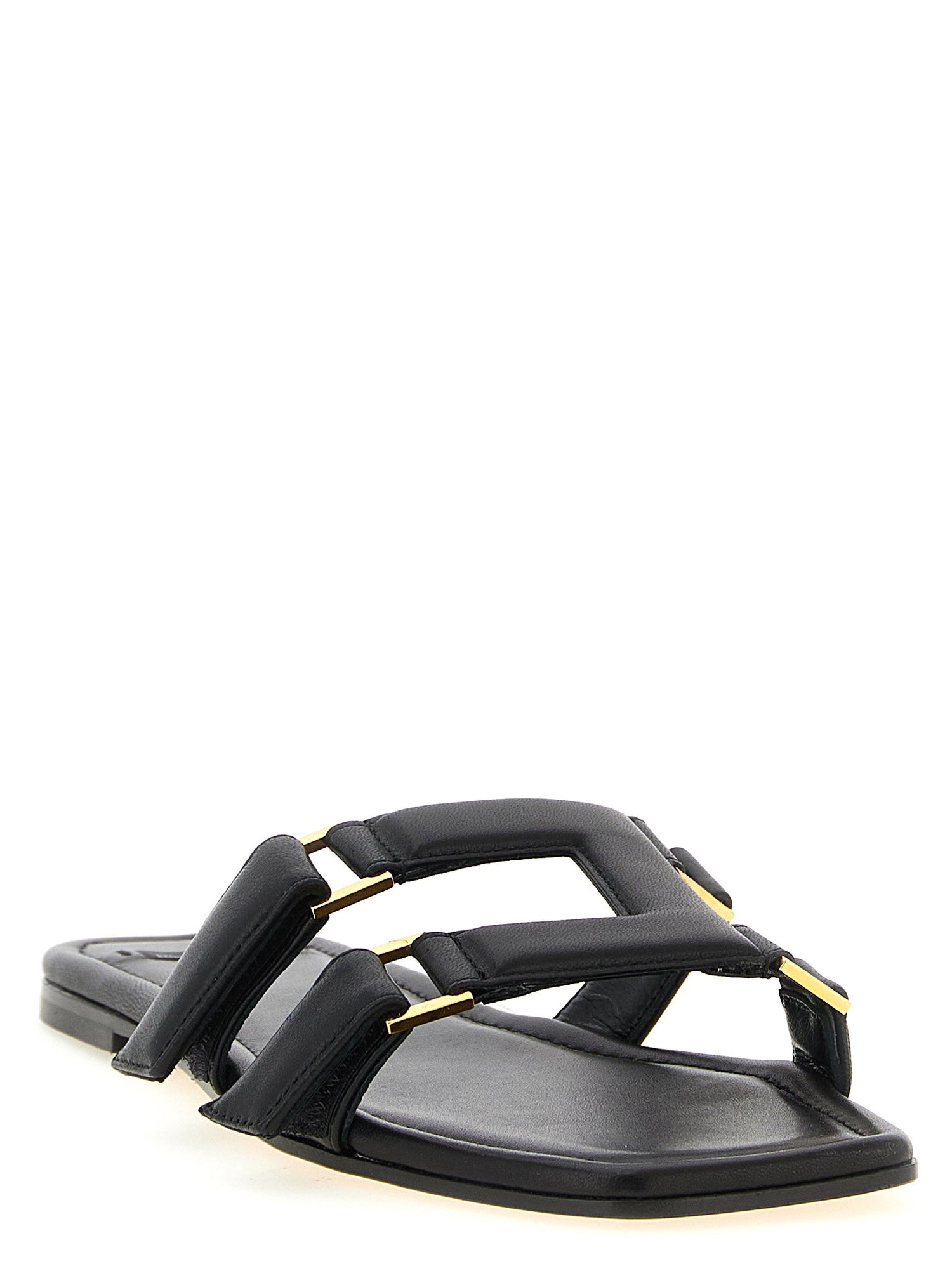 Elisabetta Franchi Nappa Leather Sandals Black