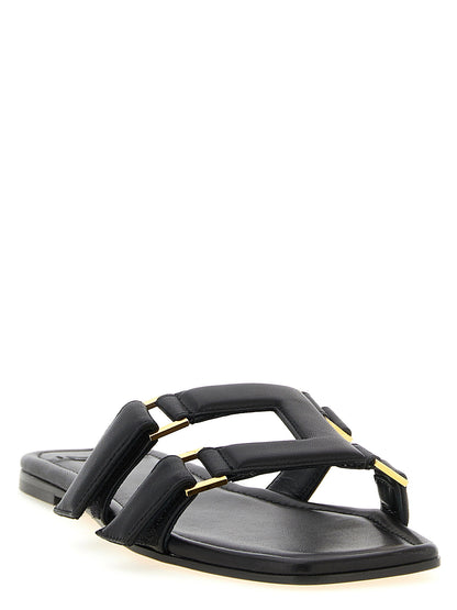 Elisabetta Franchi Nappa Leather Sandals Black