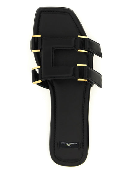 Elisabetta Franchi Nappa Leather Sandals Black