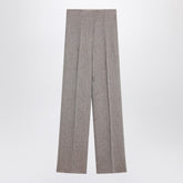 Max Mara Studio Beige Straight Linen Trousers Beige