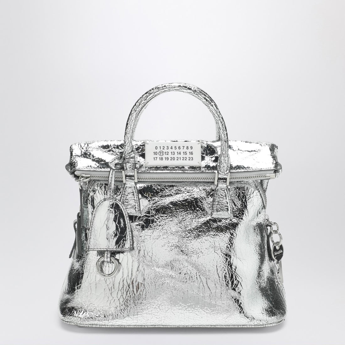 Maison Margiela 5AC Classic Mini Metallic Silver Leather Bag Metal