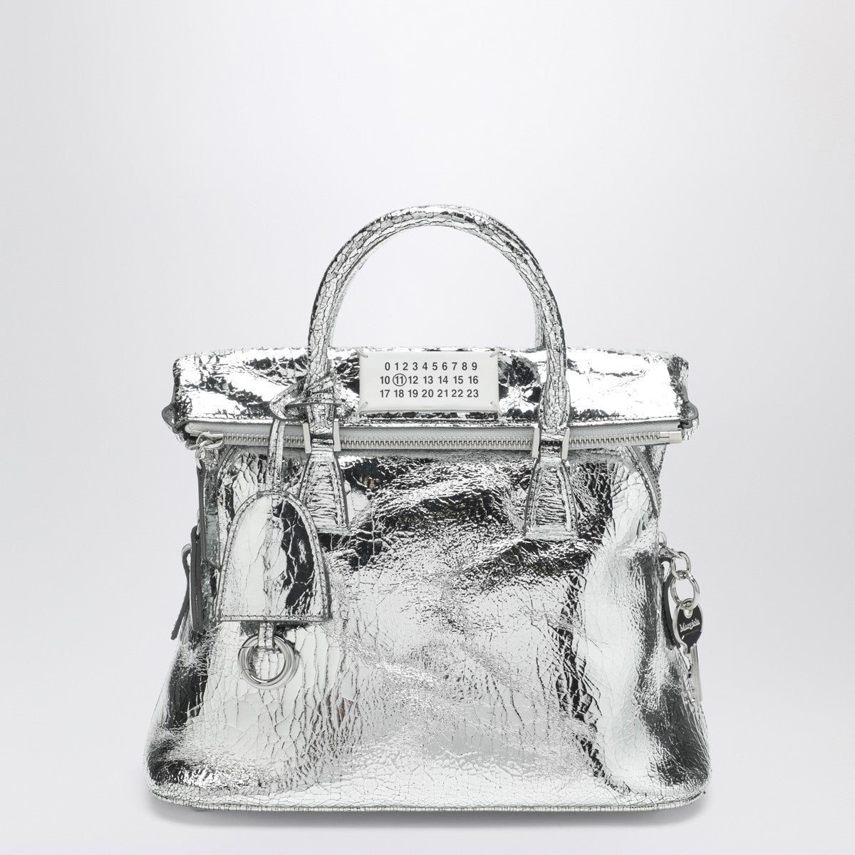 Maison Margiela 5AC Classic Mini Metallic Silver Leather Bag Metal