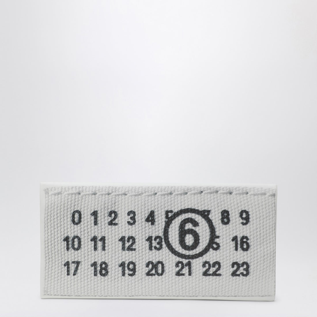 MM6 Maison Margiela White Rectangular Fabric Clutch with Numeric Logo and Zip Closure White