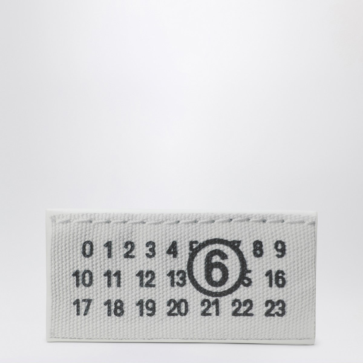 MM6 Maison Margiela White Rectangular Fabric Clutch with Numeric Logo and Zip Closure White