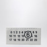 MM6 Maison Margiela White Rectangular Fabric Clutch with Numeric Logo and Zip Closure White
