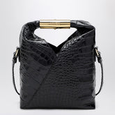 MM6 Maison Margiela Small Japanese Crocodile-Embossed Leather Bag Black