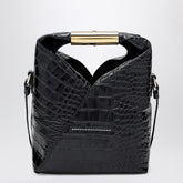 MM6 Maison Margiela Small Japanese Crocodile-Embossed Leather Bag Black