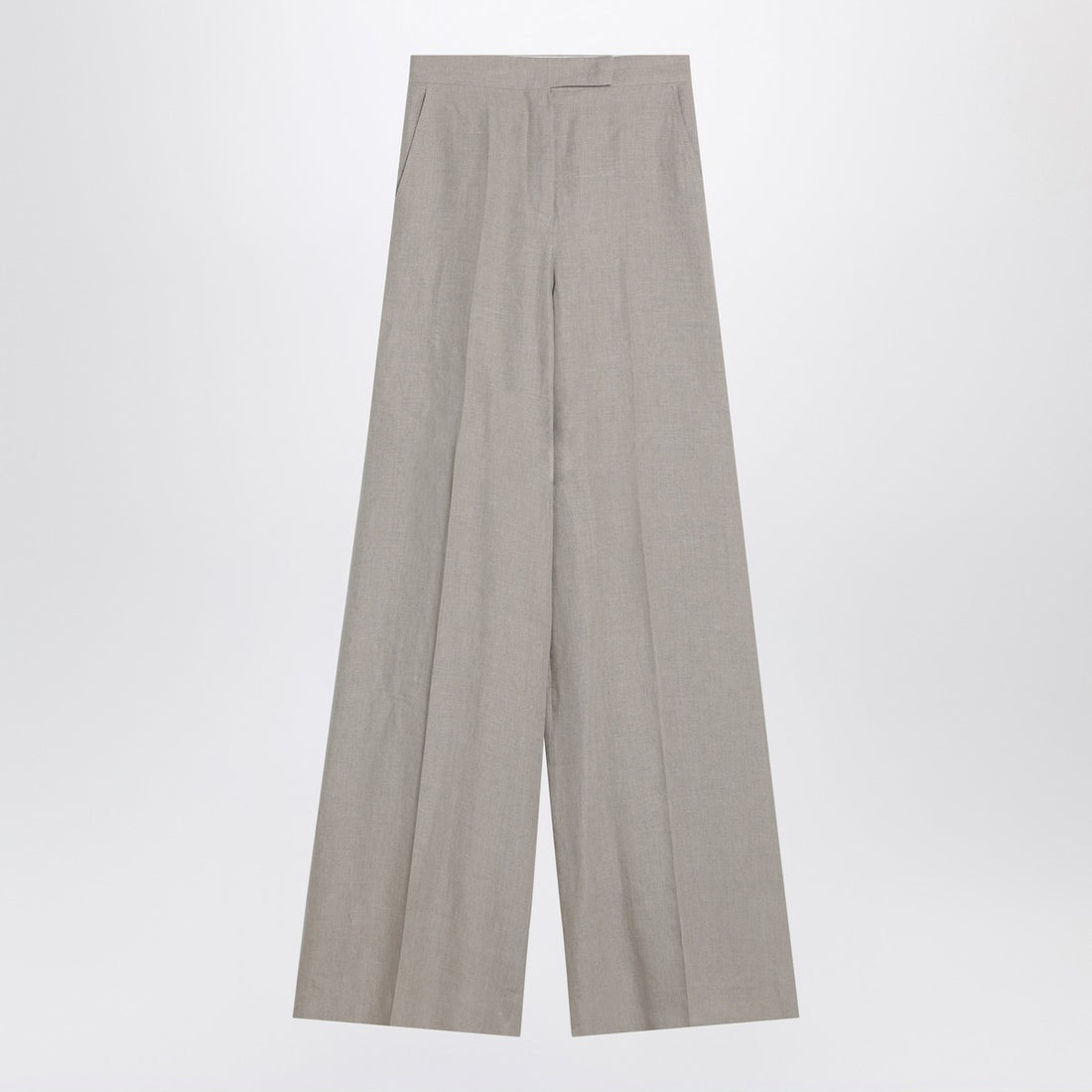 Max Mara Wide-Leg Linen-Blend Trousers Beige beige