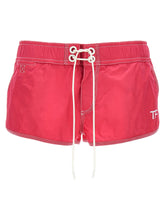 Tom Ford Logo Nylon Shorts Fuchsia