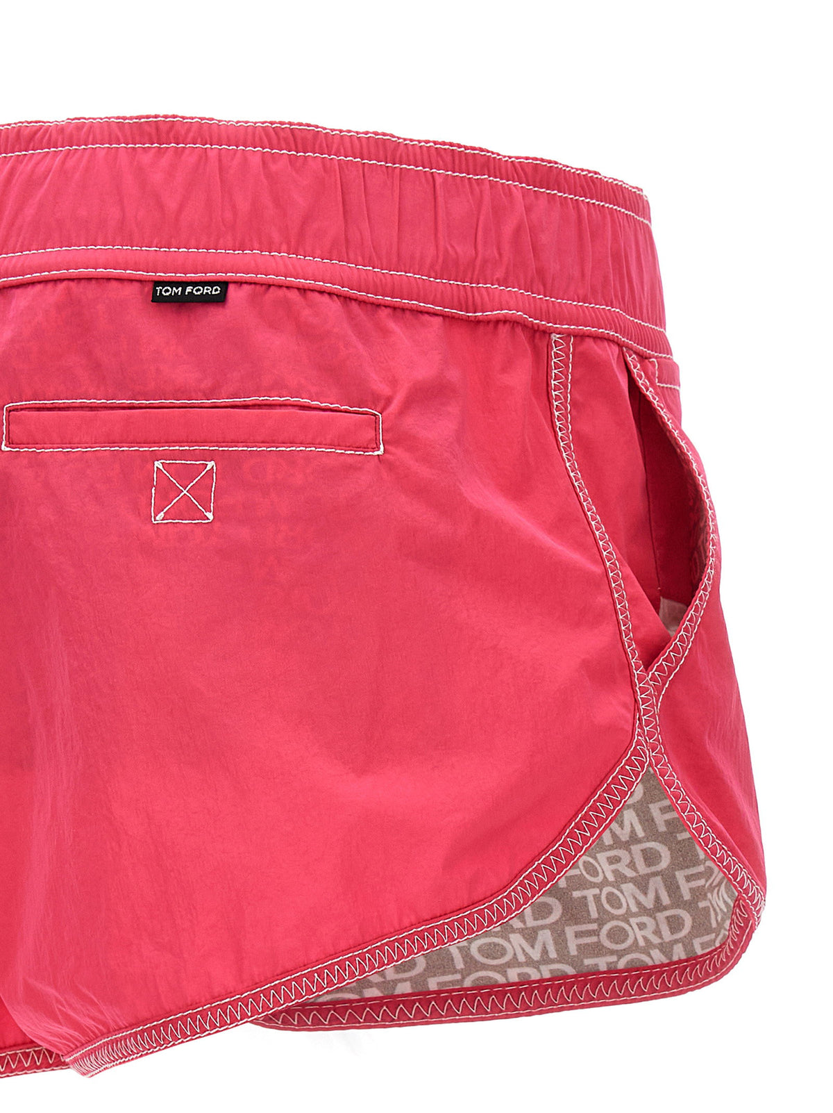 Tom Ford Logo Nylon Shorts Fuchsia