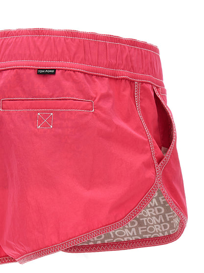 Tom Ford Logo Nylon Shorts Fuchsia