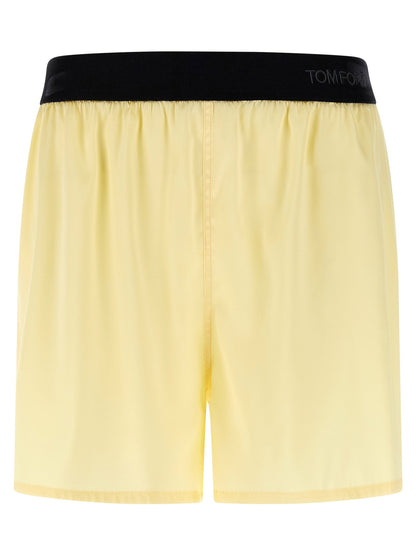 Tom Ford Silk Shorts Yellow