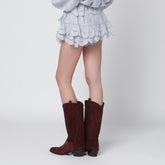 ISABEL MARANT Étoile Lace Ruffled Shorts Light blue