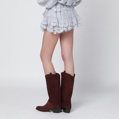 ISABEL MARANT Étoile Lace Ruffled Shorts Light blue