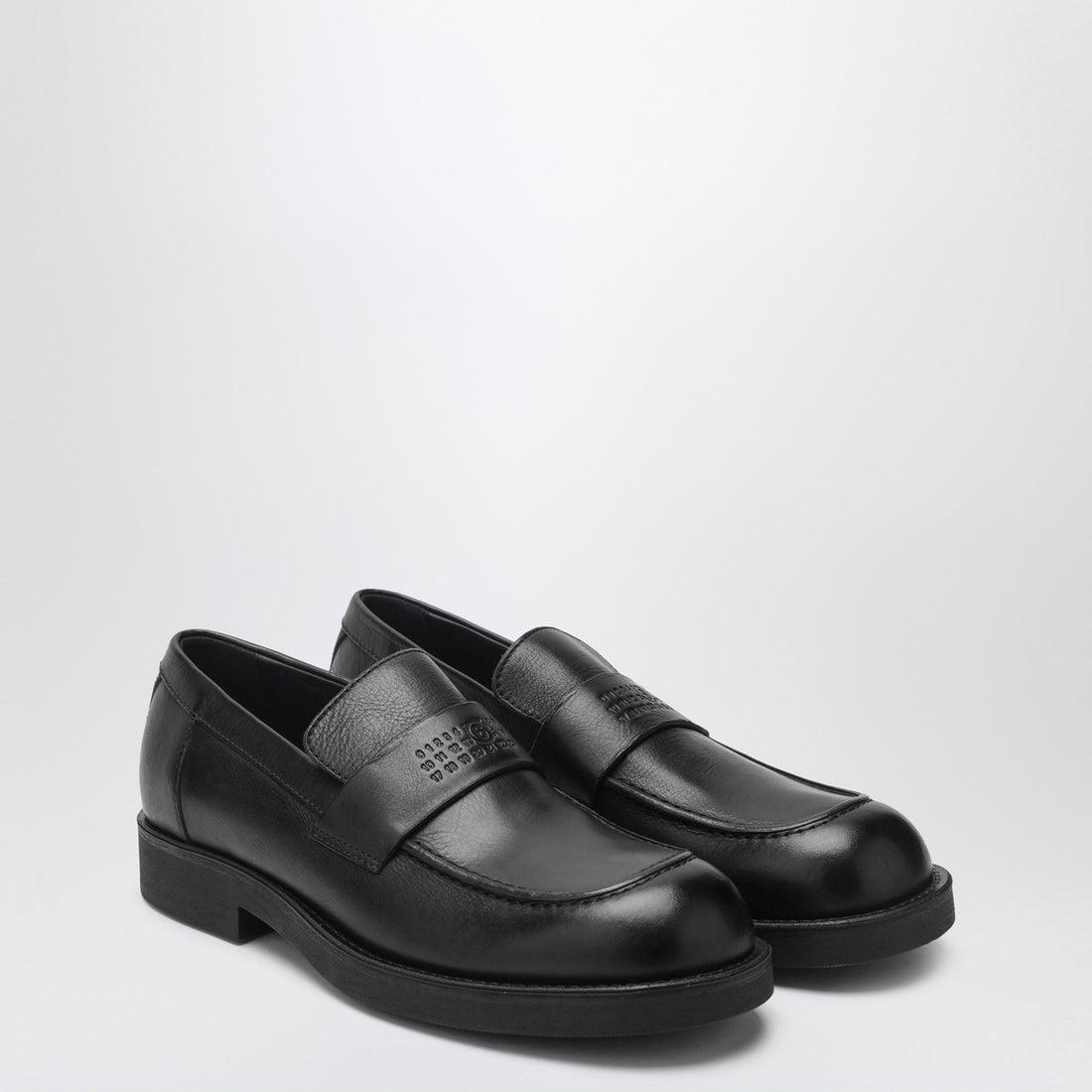 MM6 Maison Margiela City Biker Leather Loafers Black
