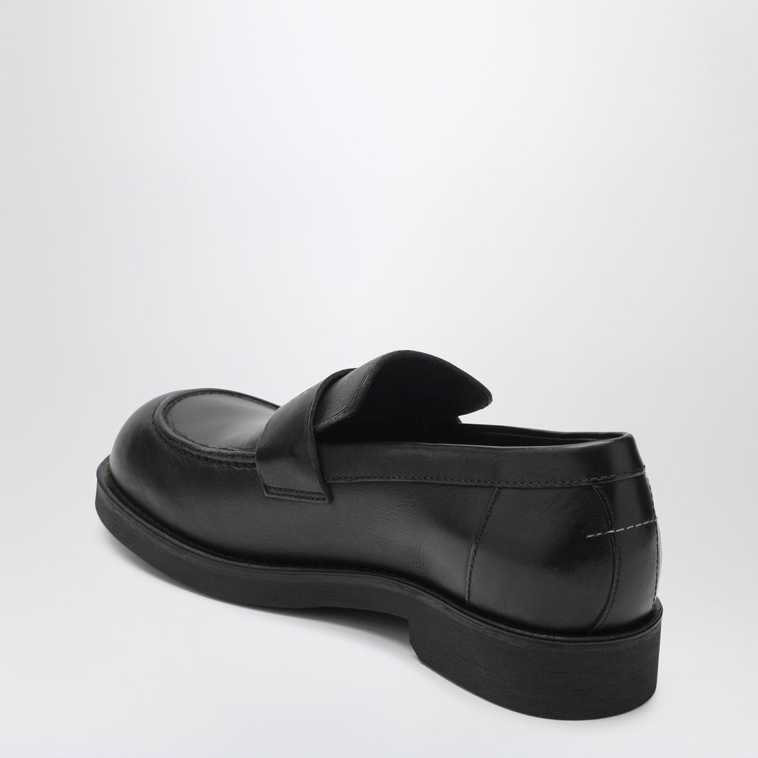 MM6 Maison Margiela City Biker Leather Loafers Black