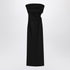 Max Mara Black Wool-Blend Bustier Dress with Draped Detail Black