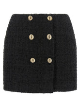 Balmain Embossed Button Detail Miniskirt Black  