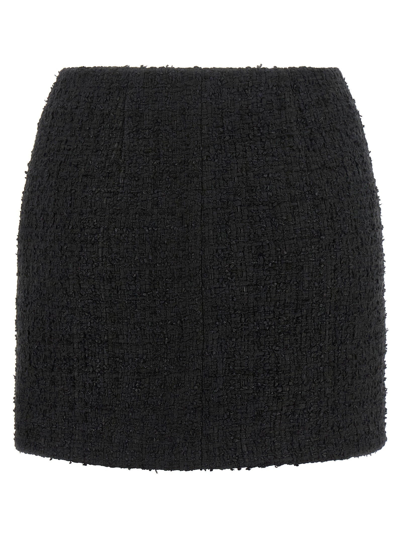 Balmain Embossed Button Detail Miniskirt Black  