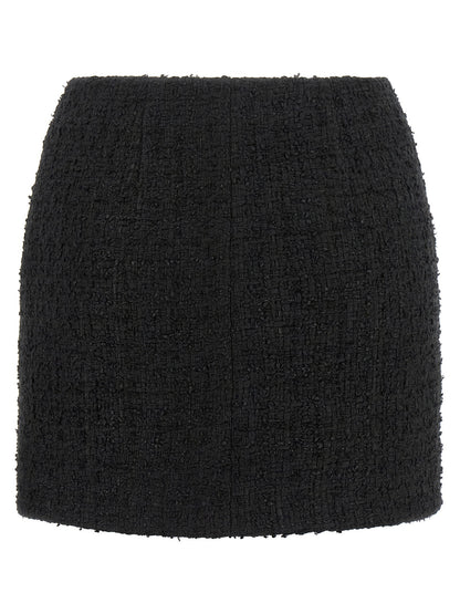Balmain Embossed Button Detail Miniskirt Black  