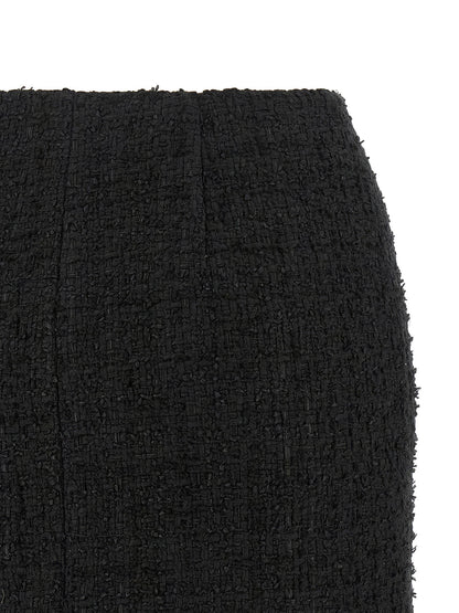 Balmain Embossed Button Detail Miniskirt Black  