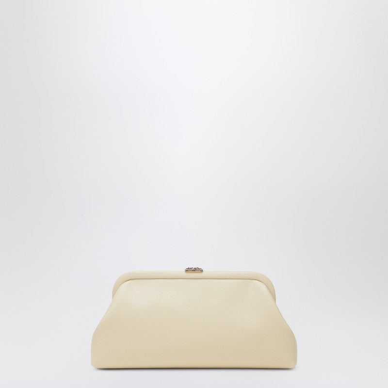 Jimmy Choo Skylar Smooth Leather Clutch Bag Ivory
